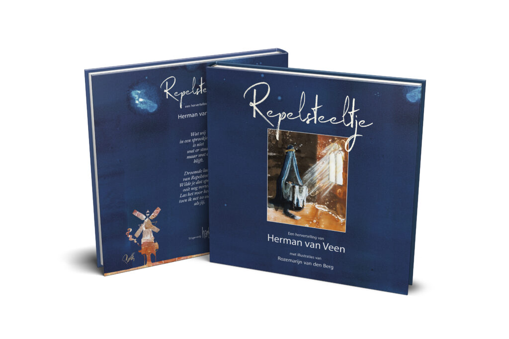 Het boek Repelsteeltje, geïllustreerd door Rozemarijn van den Berg
